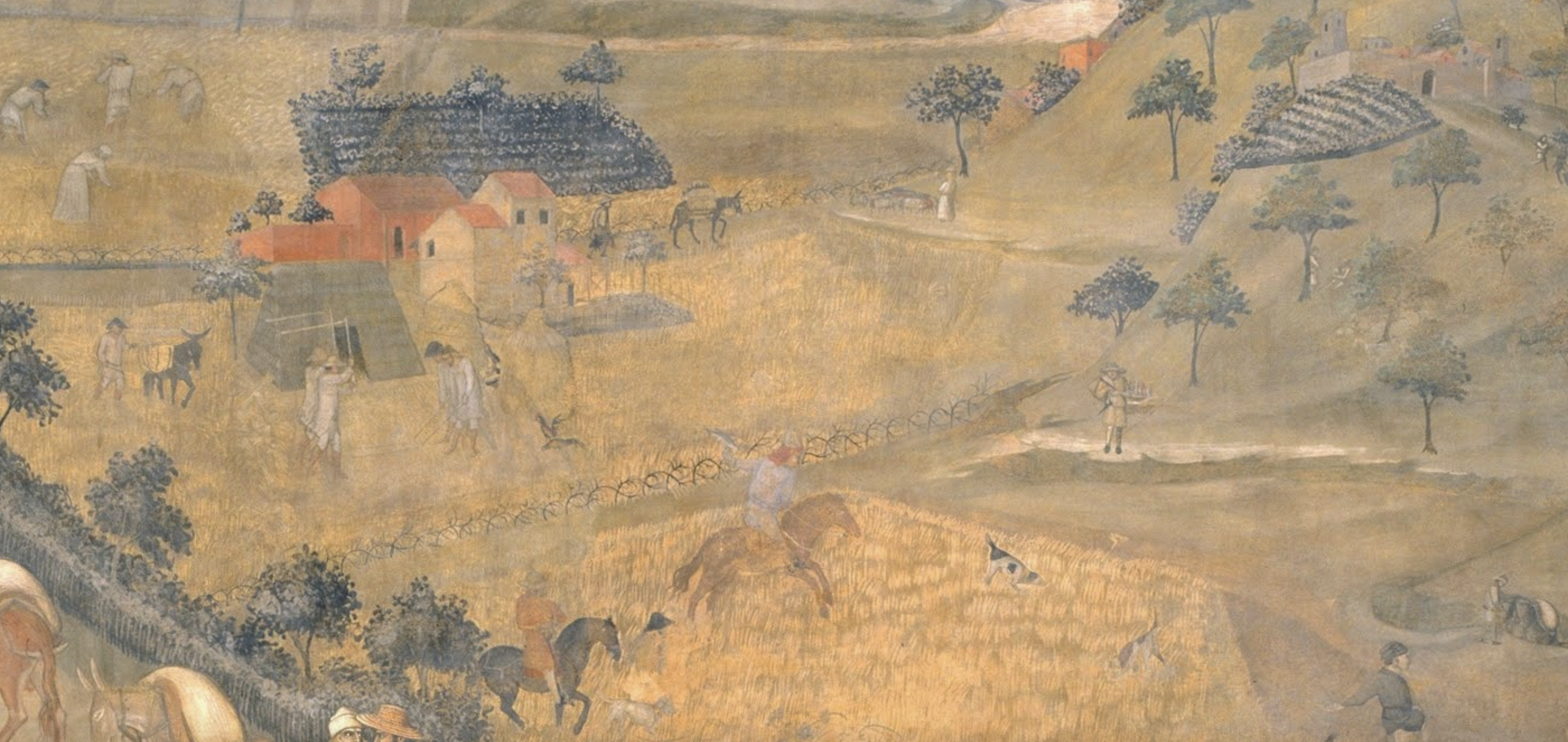 Detalhe da Alegoria do Bom e do Mau Governo, de Ambrogio Lorenzetti, 1338