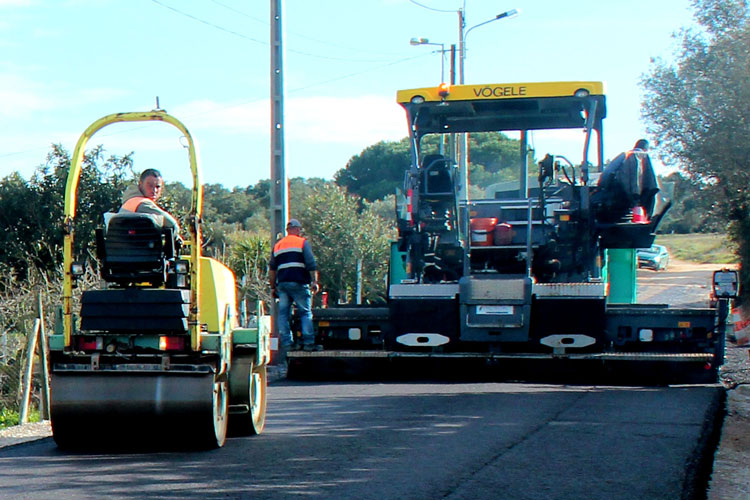 Pormenor dos trabalhos de pavimentação