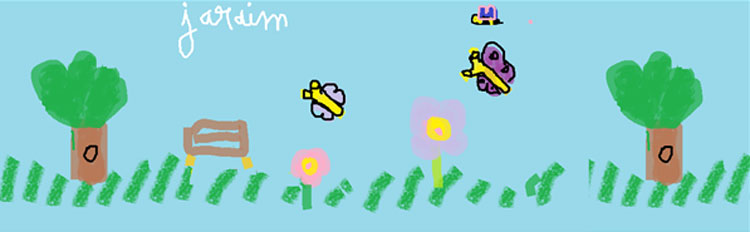 Trabalho: O Jardim | Tema: O meu sítio favorito (1º CEB) | Artista: Mariana | Escola: Escola Bási...